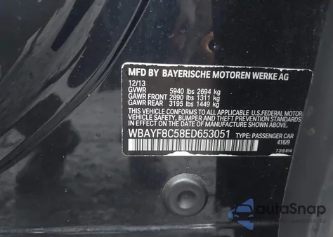 2014 BMW Alpina B7 xDrive z USA, uszkodzony, nr VIN WBAYF8C58ED653051